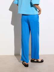 Oliver Bonas Blue Regular Tab Detail Wide Leg Trousers - Image 2 of 9
