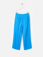 Oliver Bonas Blue Regular Tab Detail Wide Leg Trousers - Image 5 of 9