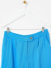 Oliver Bonas Blue Regular Tab Detail Wide Leg Trousers - Image 6 of 9