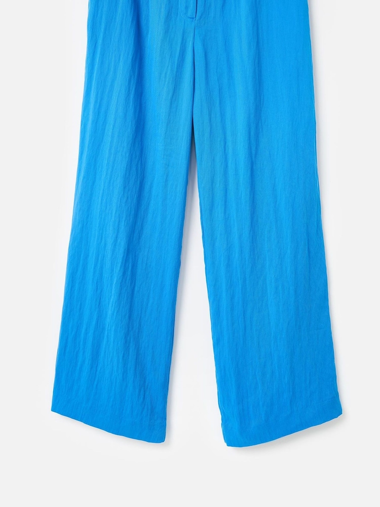 Oliver Bonas Blue Regular Tab Detail Wide Leg Trousers - Image 9 of 9