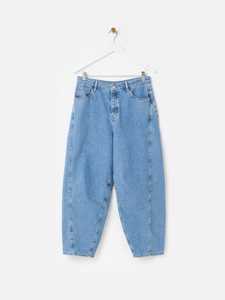Oliver Bonas Blue Denim Relaxed Barrel Jeans - Image 1 of 5