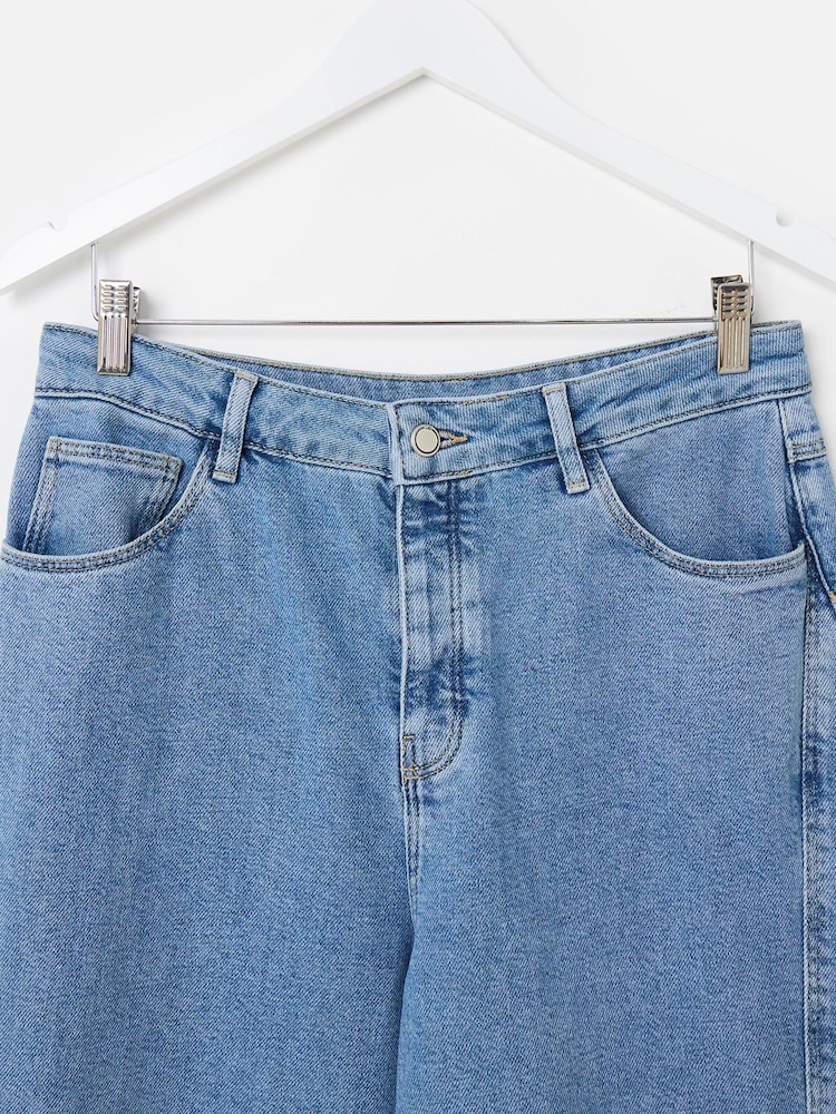 Oliver Bonas Blue Denim Relaxed Barrel Jeans - Image 3 of 5