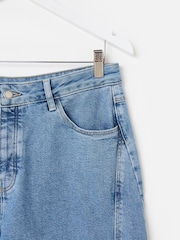 Oliver Bonas Blue Denim Relaxed Barrel Jeans - Image 4 of 5