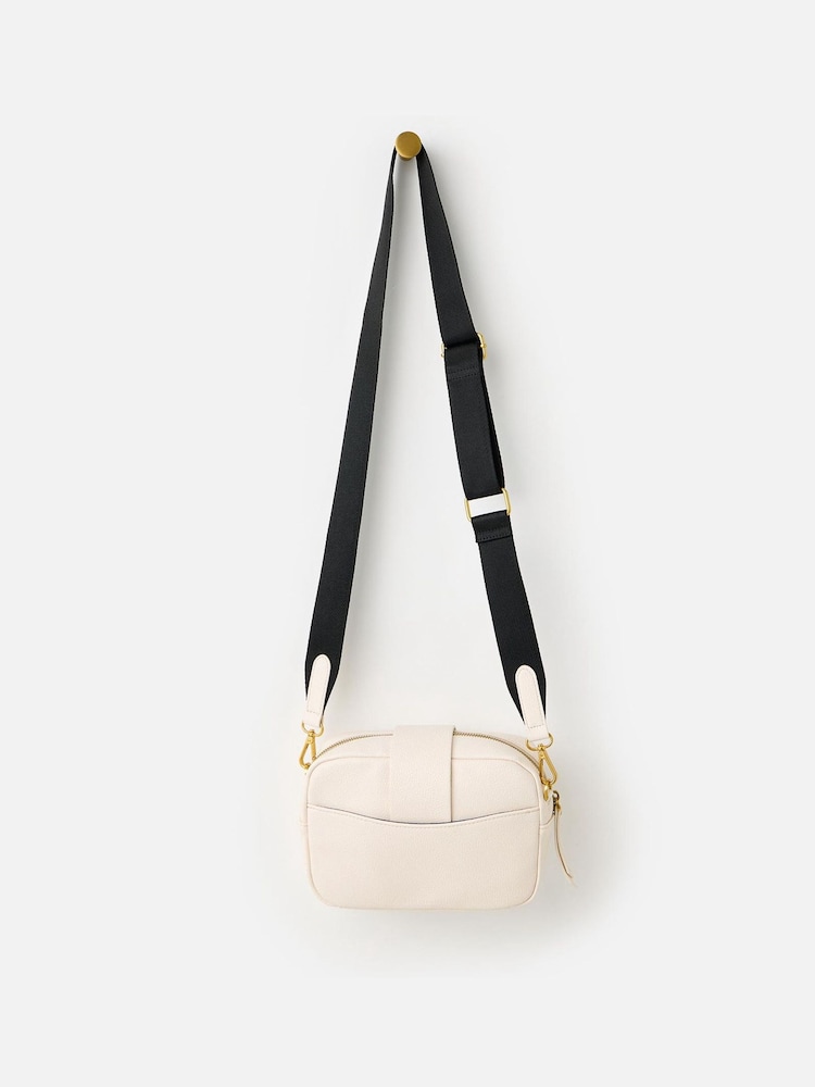 Oliver Bonas Cream Charlee Weave Crossbody Bag - Image 2 of 6