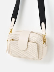 Oliver Bonas Cream Charlee Weave Crossbody Bag - Image 3 of 6