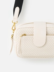 Oliver Bonas Cream Charlee Weave Crossbody Bag - Image 4 of 6
