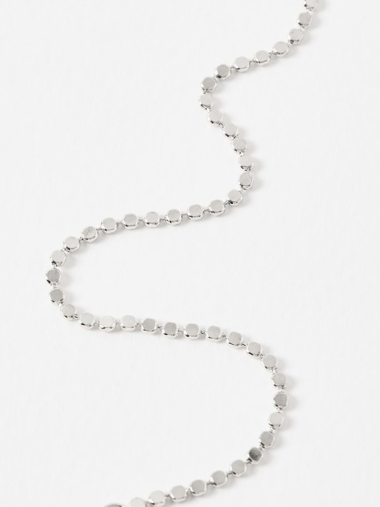Oliver Bonas Silver Tone Demi Disc Silver Plated Chain Bracelet - Image 2 of 3