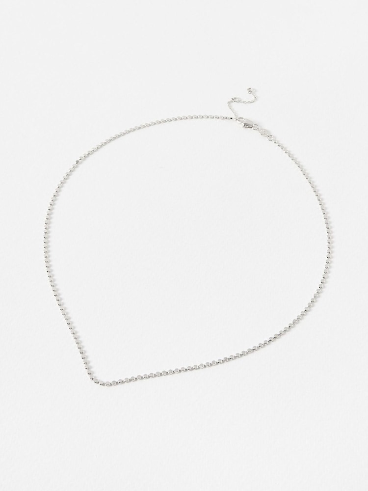 Oliver Bonas Silver Tone Demi Disc Silver Plated Chain Necklace - Image 1 of 3