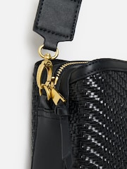 Oliver Bonas Black Issie Weave Cross-Body Bag - Image 4 of 7