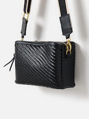Oliver Bonas Black Issie Weave Cross-Body Bag - Image 6 of 7