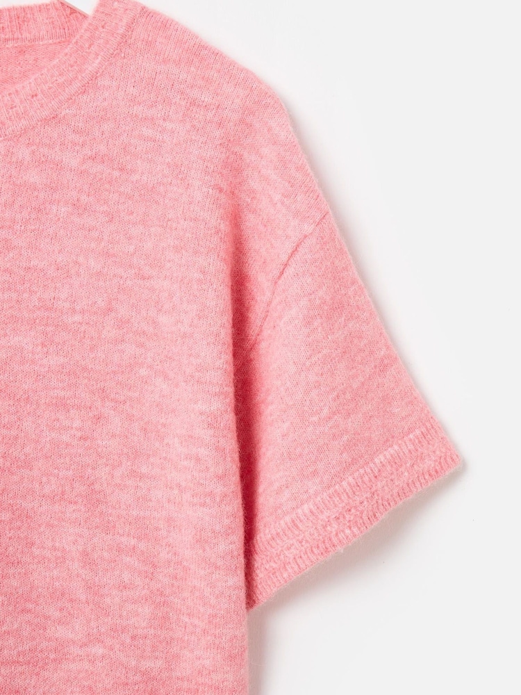 Oliver Bonas Pink Short Sleeve Knitted Shell Top - Image 4 of 8