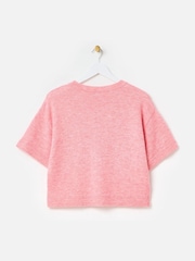 Oliver Bonas Pink Short Sleeve Knitted Shell Top - Image 5 of 8