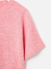 Oliver Bonas Pink Short Sleeve Knitted Shell Top - Image 7 of 8