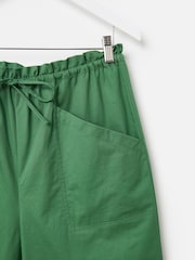 Oliver Bonas Green Tie Waist Cropped Wide Leg Trousers - Image 4 of 5