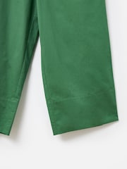 Oliver Bonas Green Tie Waist Cropped Wide Leg Trousers - Image 5 of 5