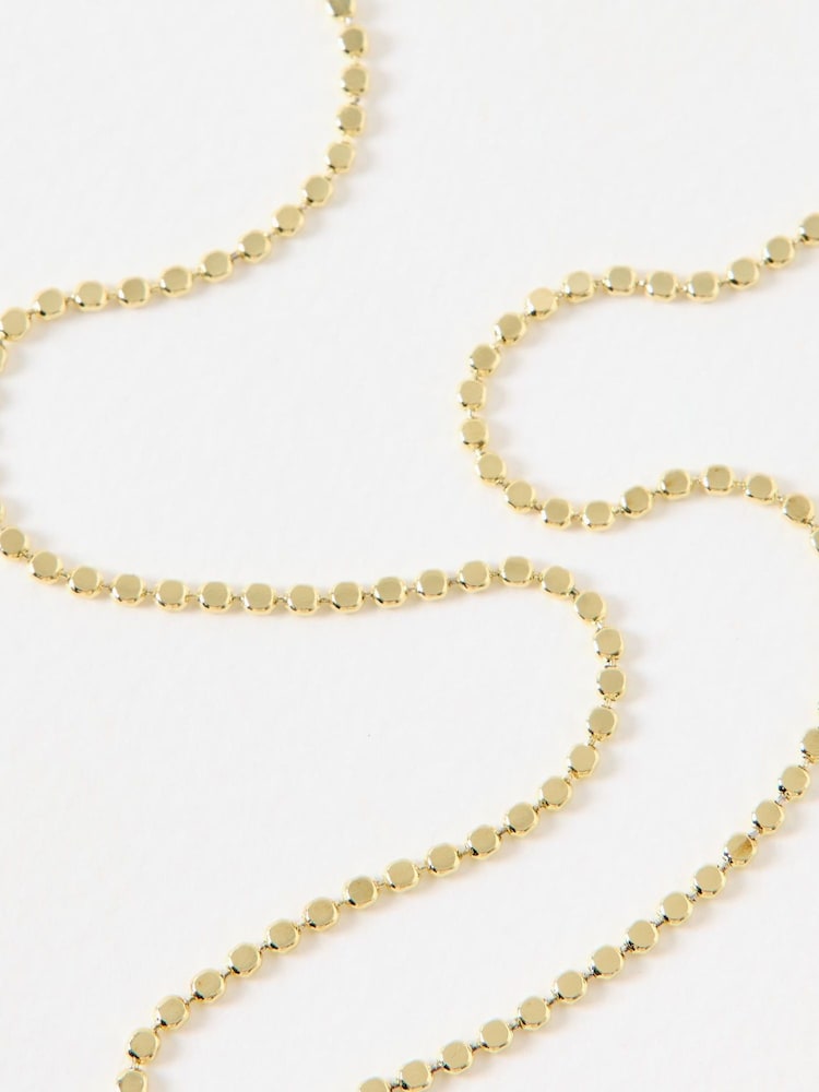 Oliver Bonas Gold Tone Demi Disc Gold Plated Chain Necklace - Image 2 of 3 Oliver Bonas Gold Tone Demi Disc Gold Plated Chain Necklace - Image 2 of 3