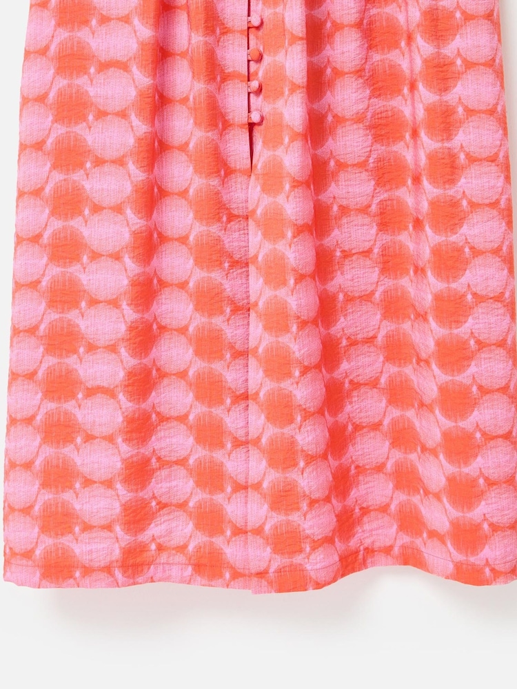 Oliver Bonas Pink Gingham V-Neck Midi Dress - Image 8 of 8