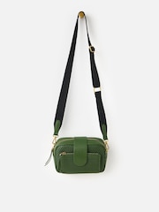 Oliver Bonas Green Charlee Weave Crossbody Bag - Image 1 of 1