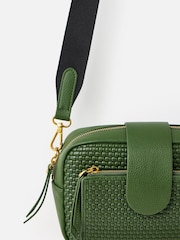Oliver Bonas Green Charlee Weave Crossbody Bag - Image 4 of 6