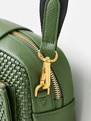 Oliver Bonas Green Charlee Weave Crossbody Bag - Image 5 of 6