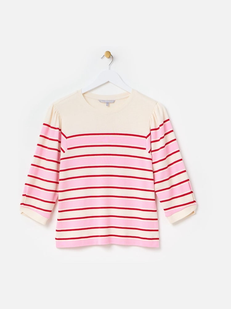 Oliver Bonas Pink Striped Jersey T-Shirt - Image 3 of 7