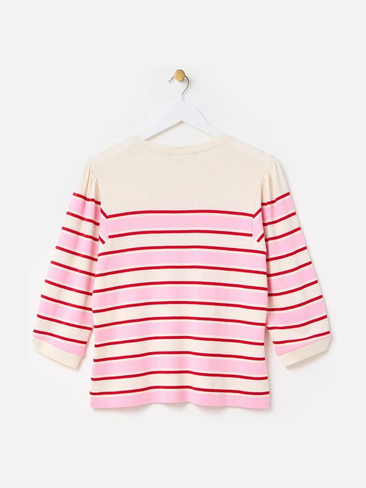 Oliver Bonas Pink Striped Jersey T-Shirt - Image 4 of 7