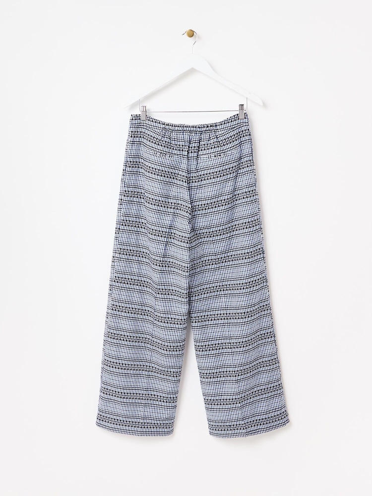 Oliver Bonas Gingham Embroidered Wide Leg Trousers - Imagen 2 de 6 Oliver Bonas Gingham Embroidered Wide Leg Trousers - Imagen 2 de 6