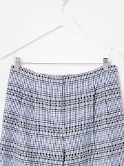 Oliver Bonas Blue Gingham Embroidered Wide Leg Trousers - Image 4 of 6