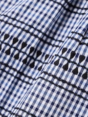 Oliver Bonas Blue Gingham Embroidered Wide Leg Trousers - Image 6 of 6