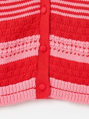 Oliver Bonas Red Striped Button Up Knitted Waistcoat - Image 5 of 5
