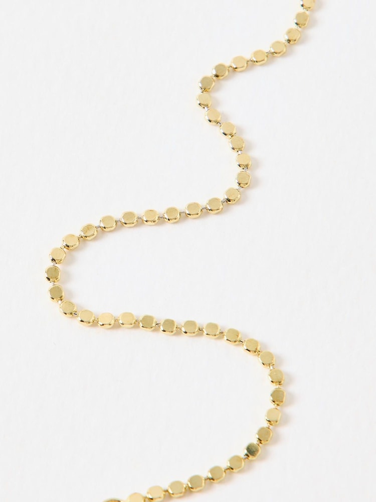 Oliver Bonas Gold Plated Demi Disc Chain Bracelet - Image 2 of 3 Oliver Bonas Gold Plated Demi Disc Chain Bracelet - Image 2 of 3
