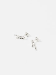 Oliver Bonas Silver Plated Demi Disc Double Drop Earrings - Image 1 of 4
