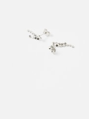 Oliver Bonas Silver Plated Demi Disc Double Drop Earrings - Image 3 of 4