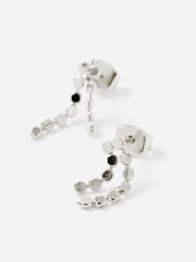 Oliver Bonas Silver Plated Demi Disc Double Drop Earrings - Image 4 of 4