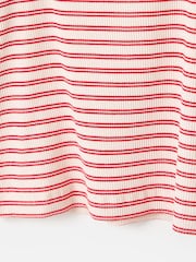 Oliver Bonas Red Striped Square Neck Ribbed Top - Image 8 of 8