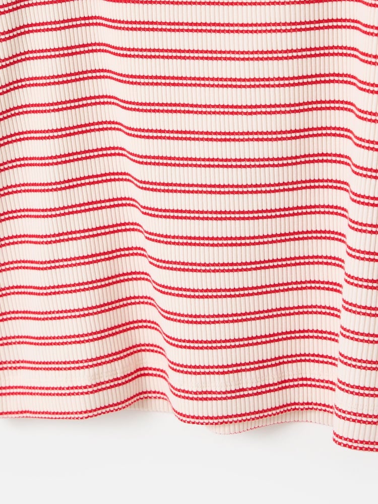 Oliver Bonas Red Striped Square Neck Ribbed Top - Image 8 of 8