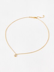 Oliver Bonas Gold Plated Dahlia Opalite Flower Charm Pendant Necklace - Image 2 of 3