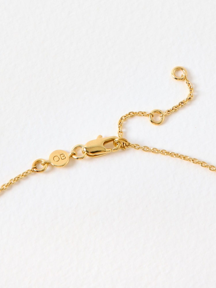 Oliver Bonas Gold Plated Dahlia Opalite Flower Charm Pendant Necklace - Image 3 of 3