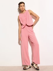 Oliver Bonas Red Gingham Wide Leg Trousers - Image 1 of 8
