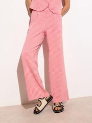 Oliver Bonas Red Gingham Wide Leg Trousers - Image 3 of 8