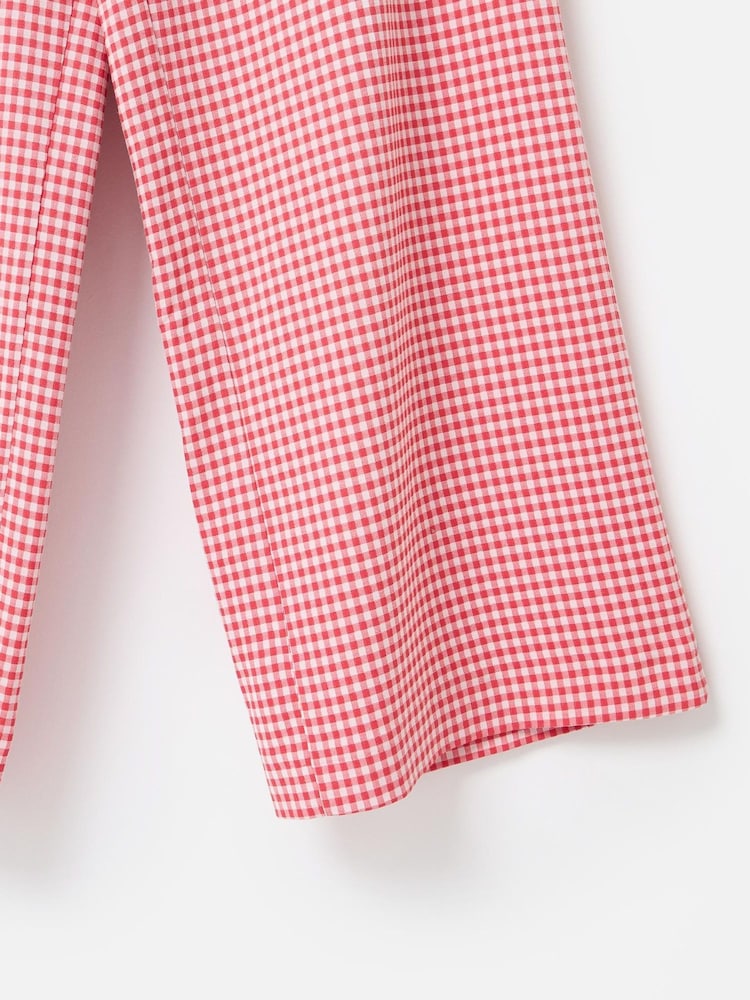 Oliver Bonas Red Gingham Wide Leg Trousers - Image 8 of 8