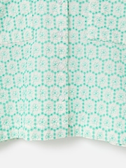 Oliver Bonas Green 100% Cotton Floral Broderie Boxy Shirt - Image 8 of 8