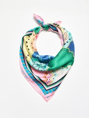 Oliver Bonas Multi Multicoloured Patched Tile Square Scarf - Image 2 of 5