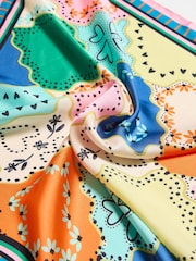 Oliver Bonas Multi Multicoloured Patched Tile Square Scarf - Image 4 of 5