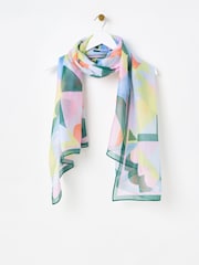 Oliver Bonas Pastel Abstract Shapes Lightweight Scarf - Image 1 of 4