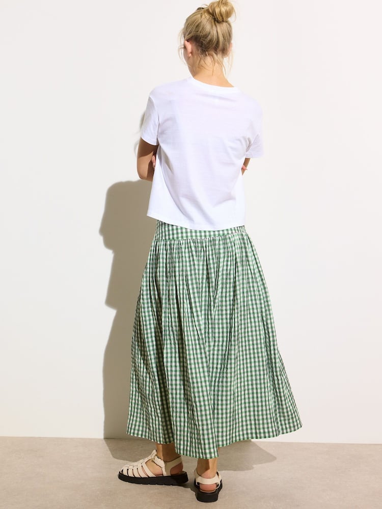 Oliver Bonas Gingham Basque Waist Midi Skirt - Bild 2 von 8 Oliver Bonas Gingham Basque Waist Midi Skirt - Bild 2 von 8