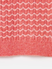 Oliver Bonas Red Wavy Stripe Crew Neck Knitted Jumper - Image 5 of 5