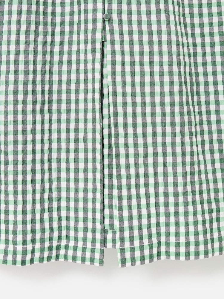 Oliver Bonas Green Gingham V-Neck Midi Dress - Image 7 of 7