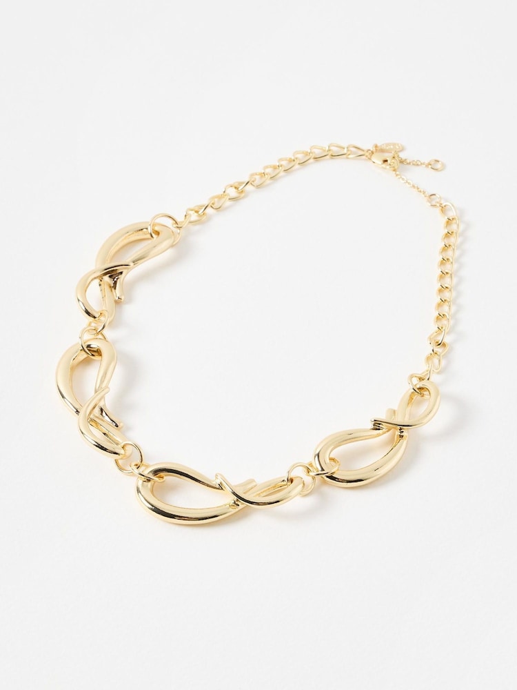 Oliver Bonas Gold Tone Spencer Chunky Collar Necklace - Image 1 of 3