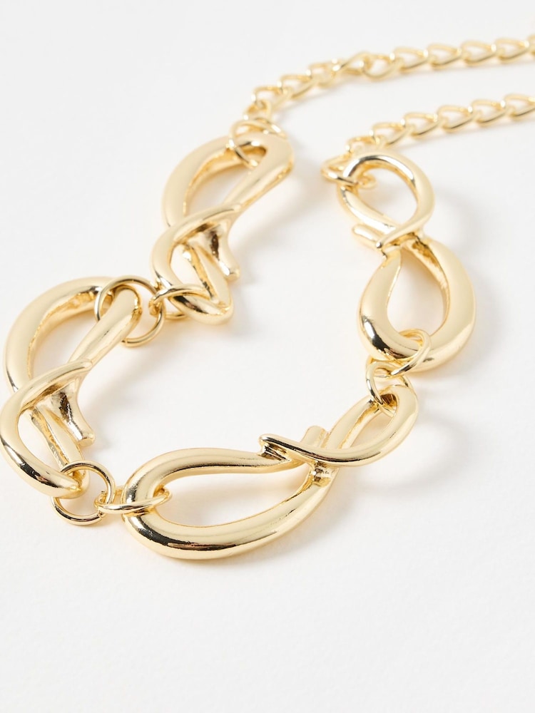 Oliver Bonas Gold Tone Spencer Chunky Collar Necklace - Image 2 of 3